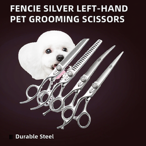 Fencie High-end Stainless Steel JP440c Left-hand Pet Grooming Scissors Set <b>Dog</b> <b>Shears</b> with Adjustable Diamond Screws - Product Image 2