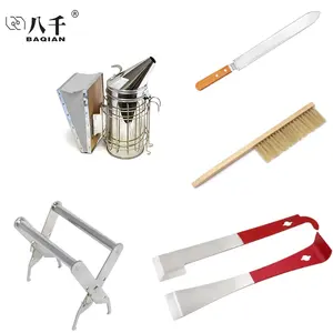 1 Set 6 Pcs Beekeeping supplies equipment started kit-bee keeping Smoker Bee Brush Bee hive Grip Beekeeping Knife Scraper