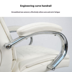 En Stock, muebles de oficina de moda, silla de juego de Esports de cuero sintético <span class=keywords><strong>blanco</strong></span>, silla de trabajo ajustable giratoria con ruedas - Product Image 2