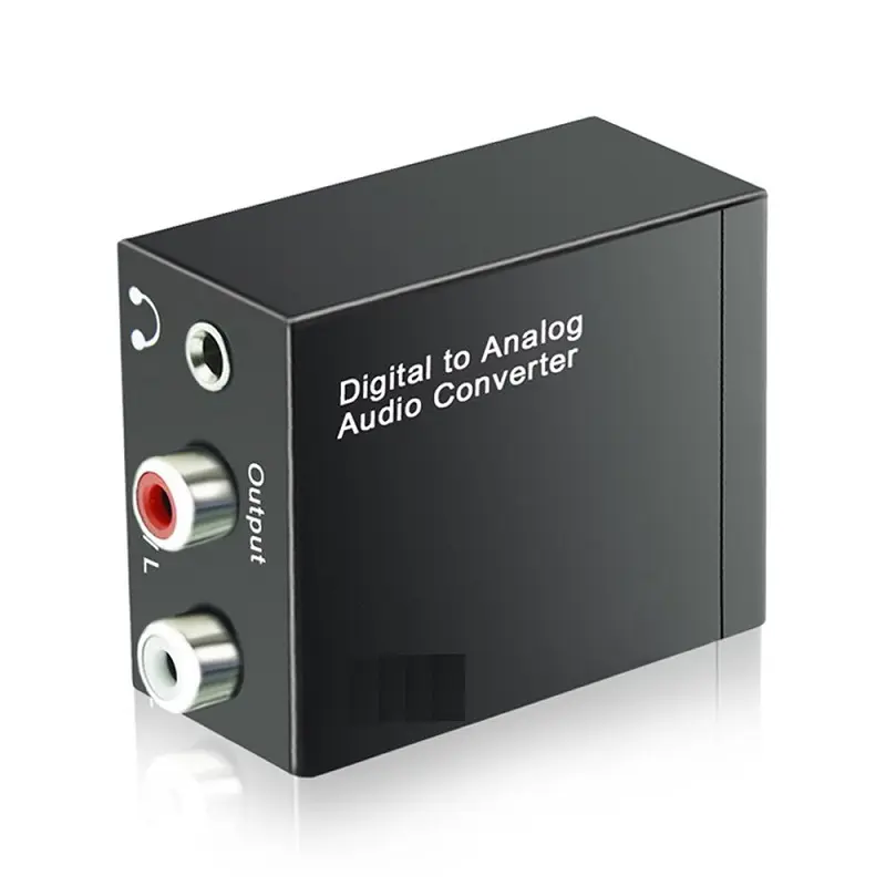 Digital Optical Coaxial Toslink  SPDIF  to Analog Audio Converter Adapter  RCA L/R + 3.5mm Headphone Output