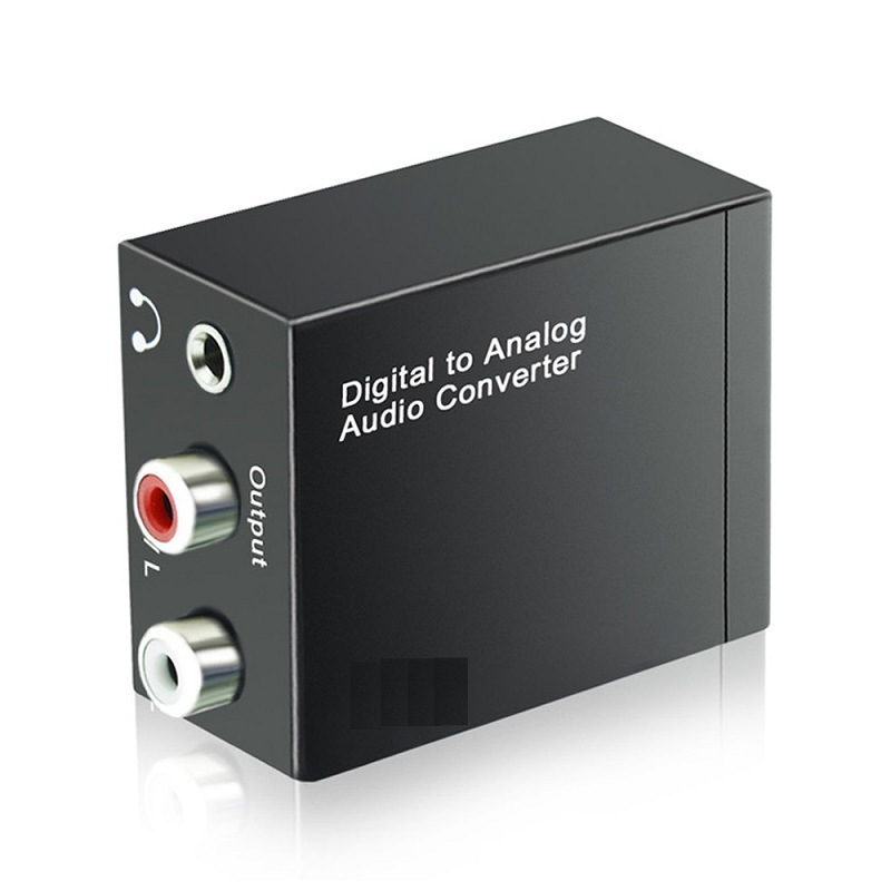 Цифровой оптический коаксиальный Toslink (SPDIF) к аналоговому аудиоконвертеру адаптер (RCA L/R + выход для наушников 3,5 мм)