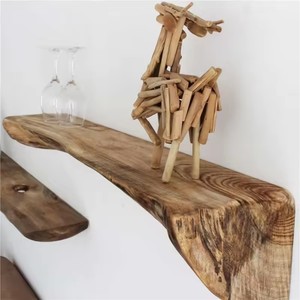 Estante de pared flotante de madera maciza, estantería para dormitorio, estante para platos de cocina, sala de estar almacenamiento para, estantes para sofá, decoración de pared - Product Image 5