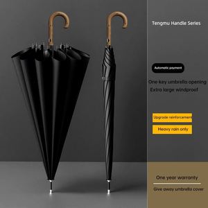 Nouvel Arrivage Parapluie de Voyage de Luxe pour Homme, Grande Taille, Coupe-Vent, Imperméable, Personnalisé, pour le Golf, avec Poignée en Bois en J, Ouverture Automatique - Product Image 2