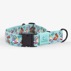 Bonito <span class=keywords><strong>collar</strong></span> de perro personalizado con hebilla de metal dorado, logotipo impreso de transferencia de calor, correa de cuello ajustable duradera para mascotas, suave y cómoda - Product Image 6