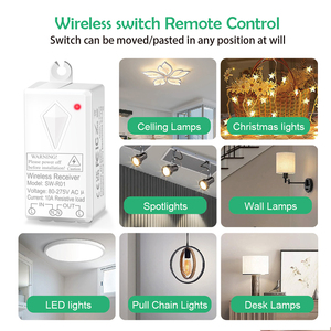 Villa Indoor Light Switch RF433 <strong>Wireless</strong> <strong>1</strong>-Gang 10A Receiver Waterproof Design 1000W LED Multi-<strong>Remote</strong> Sync Control - Product Image 2