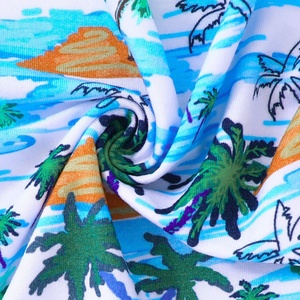 Mameluco para Bebé de Fibra de Bambú con Estampado Playero, Manga Corta, Cierre de Cremallera, Suave y Transpirable, Unisex, Primavera-Verano, 0-24 <span class=keywords><strong>Meses</strong></span>, Personalizable al por Mayor - Product Image 4