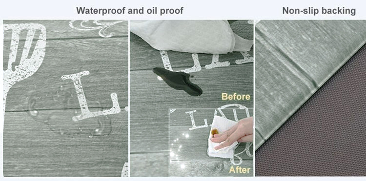 Shinnwa waterproof pvc foam anti fatigue kitchen floor mat for bathroom living room