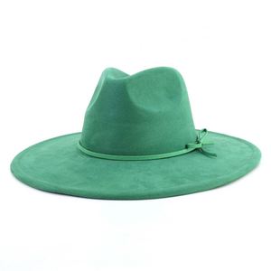 Sombrero Fedora de Gamuza al por Mayor, Ala Ancha, para Mujer, Moda, Formal, Fiesta, Exterior, Casual, Estilo Vintage, Jazz, Panamá - Product Image 1
