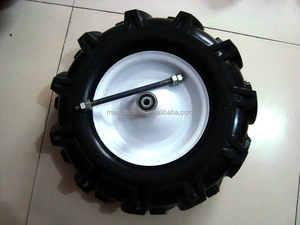 उच्च गुणवत्ता 16 इंच 480/400-8 pu व्हील फोम व्हीलबैरो टायर अच्छी उपस्थिति धातु रिम पंक्चर प्रूफ हैंड ट्रक व्हील - Product Image 4