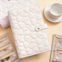 Boîte cadeau personnalisée avec fermeture à bouton en relief, en cuir PU et velours, organiseur de bijoux, boîte à bijoux en forme de livre