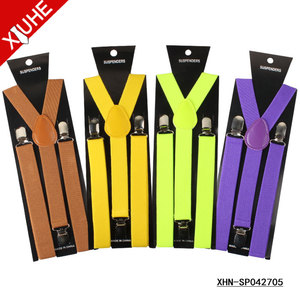 Zhejiang vente en gros personnalisé noir jaune plaine pas cher <span class=keywords><strong>garçon</strong></span> élastique 3 Clips <span class=keywords><strong>bretelles</strong></span> pour hommes - Product Image 5
