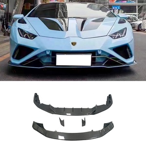 Fibre de carbone sèche de haute qualité pour Lamborghini <span class=keywords><strong>Huracan</strong></span> <span class=keywords><strong>EVO</strong></span> 2020 + diffuseur de lèvre de pare-chocs avant séparateur becquet Bodykit échappement - Product Image 1