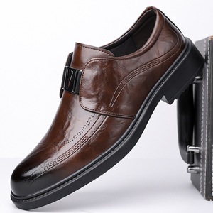 Chaussures en cuir formelles pour hommes, noires, à bout pointu, style bureau, style professionnel - Product Image 2