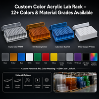 Soporte de Almacenamiento para Microplacas de 96 Pocillos, Fabricado a Medida con CNC en Acrílico PMMA Transparente/Nylon, para PCR, ELISA, Cultivo Celular, Uso en Laboratorio