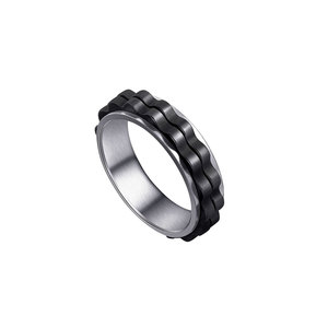Stainless Steel <b>Ring</b> Black Screw Shape Men's Rotating Jewelry SA1216 Gift Fashion <b>Rings</b> - Product Image 5