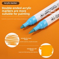 Ensemble de stylos marqueurs acryliques à double extrémité sans saignement à base d'eau pour enfants professionnels couleurs de peinture d'art empilables