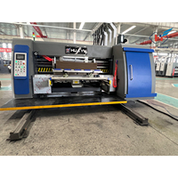 Waterinktprint-, sleuf-, stans- en stapelmachine voor het printen en produceren van golfkartonnen dozen