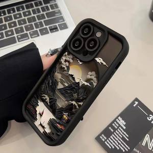 Custodia <span class=keywords><strong>per</strong></span> <span class=keywords><strong>telefono</strong></span> con illustrazione di montagna e <span class=keywords><strong>mare</strong></span> al tramonto <span class=keywords><strong>per</strong></span> iPhone 16 Pro Max 15 14 Plus 13 12 11 17 <span class=keywords><strong>Cover</strong></span> in Silicone morbido antiurto - Product Image 2