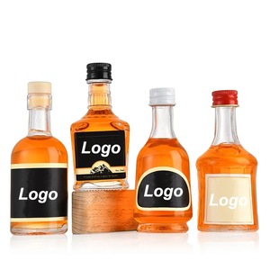 50ml Bebida alcohólica Zumo <span class=keywords><strong>Bebidas</strong></span> Licor Vino Whisky Pequeña Mini botella de vidrio de muestra con tapa - Product Image 5