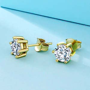 Boucles <span class=keywords><strong>d</strong></span>'oreilles en <span class=keywords><strong>diamant</strong></span> VVS à <span class=keywords><strong>prix</strong></span> <span class=keywords><strong>d</strong></span>'usine, en argent sterling 925, bijoux pour hommes et femmes, coupe ronde, certificat GRA, boucles <span class=keywords><strong>d</strong></span>'oreilles en moissanite - Product Image 5