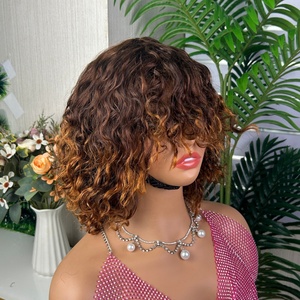 Perruque à franges en cheveux 100% vierges brésiliens, densité 250%, Super Double Drawn, lots pour grossistes, perruques, frontals, closures, fournitures - Product Image 2