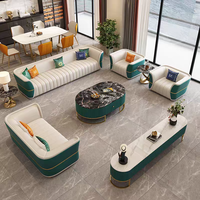 Furnistyle Moderne Europäische Luxus-Villa-Möbel Modulare Wohnzimmer-Sets aus Echtem Leder Holzleder-Sofa