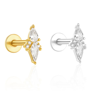 Pendientes de Plata de Ley 925 con Zirconia Triangular - Product Image 1