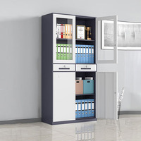 Archivador Metálico con Cajones, Color Gris sobre Blanco, para Oficina u Hogar