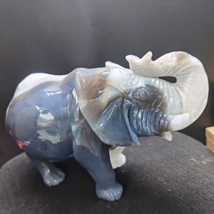 100% doğal taş kristal akik Geode mağara oymalı filler, hayvanlar - Product Image 2