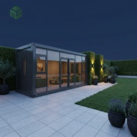 Maison conteneur carrée respirante à deux étages avec mur-rideau en verre de la marque Zhongming, bâtiment modulaire moderne en acier avec fenêtres panoramiques