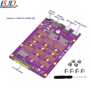 新SFF-8654 4i SFF-8611 U.2 SFF-8639接口至<span class=keywords><strong>3</strong></span> X NGFF M.2密钥-M 2230 2242 2260 2280 M2 NVME固态硬盘适配器卡有库存 - Product Image 1