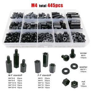 Kit de Separadores Hexagonales Aislados de Plástico Nylon Negro Métrico M2 M2.5 M3 M4, Tornillos de Máquina, Clase <span class=keywords><strong>4</strong></span>, Surtido - Product Image 3