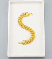 Bracelet à double chaîne épaisse pour homme, tendance géométrique, plaqué or 24 carats, bijoux Z H - Cadeau