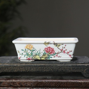 Yixing vaso smaltato fatto a mano Yixing vaso per bonsai rettangolo vaso da <span class=keywords><strong>disegno</strong></span> a mano - Product Image 2
