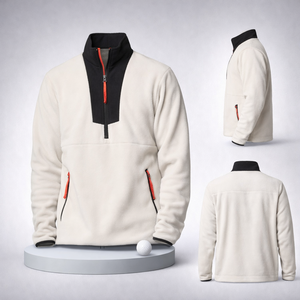 Sudadera Casual de Forro Polar Ligero con Media Cremallera, 60% Algodón 40% Poliéster, Personalizada OEM/ODM para Exteriores - Product Image 1