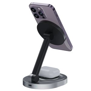 <span class=keywords><strong>Chargeur</strong></span> magnétique sans fil pliable <span class=keywords><strong>2</strong></span> en 1 15W pour iPhone 12 13 14 Mini Pro Max <span class=keywords><strong>Apple</strong></span> Watch <span class=keywords><strong>Airpods</strong></span> Station de charge rapide - Product Image 4