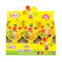 Bonbons gélifiés en forme de moulin à vent colorés de haute qualité 12g Boîte de bonbons sucrés Collations pour enfants Sucettes rotatives Guangdong Contient du sucre