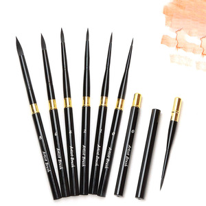 Pinceles de Nailon Pintados con Varilla de Aluminio <span class=keywords><strong>LISI</strong></span>, Pinceles de Punta Redonda para Viaje, Pinceles de Punta Fina para Detalles, para Acuarela, Óleo y Pintura Facial - Product Image 6