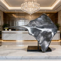 Sculpture abstraite de raie manta imprimée en 3D, objet décoratif d'art moderne, art contemporain imprimé en 3D, service d'usinage CNC