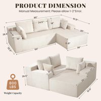 2026 Neues Modernes Modulares Sektional-Cloud-Sofa Übergroßes Knochenloses Komprimiertes Sofa Wohnzimmermöbel
