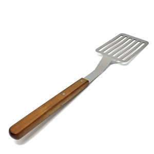 Spatule de barbecue en acier inoxydable antirouille avec manche en bois, spatule à burger en métal, spatule à œufs pour la cuisine - Product Image 6