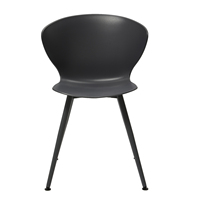 Chaise de salle à manger moderne en plastique avec pieds en métal, dossier incurvé ergonomique pour salle à manger, café, bistrot