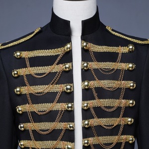 Costume de Prince Steampunk pour Homme avec Chaînes à Pompons, Veste de Halloween, Blazer de <span class=keywords><strong>Chanteur</strong></span> Rock, Stars Pop, Tenue Royale de Nobile - Product Image 4