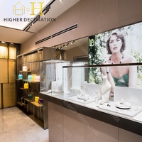 Vitrine de présentation de bijoux de luxe léger européen, comptoir d'exposition en verre pour magasin de détail, vitrine de bijouterie