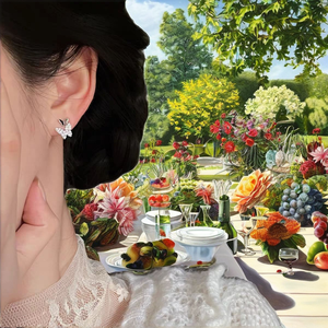 S925 Pure <b>Silver</b> <b>Stud</b> Earrings Unique Butterfly Pattern with Zircon for Party Occasions - Product Image 3