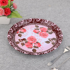 Elegant Style Dinner Plate Round <strong>Tray</strong> Dish Round <strong>Candy</strong> Plate Tin Serving Plate - Product Image 5