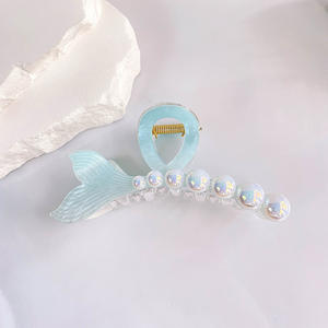 2025夏季流行闪亮珍珠和鱼尾爪夹韩国风格的新娘活动后脑造型 - Product Image 5