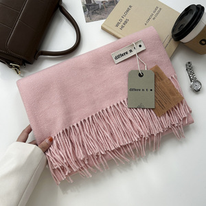 New Style Autumn Winter <strong>Scarf</strong> Women Pure Color <strong>Cashmere</strong> Feeling High Quality <strong>Sale</strong> Monochrome Twill Soft Warm <strong>Scarf</strong> With Tassel - Product Image 5
