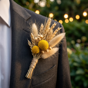 Corsage de Flores Secas Naturales, Boutonnière Floral Hecho a Mano de Larga Duración para Decoración de Trajes y Vestidos de Boda - Product Image 3