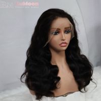 Peluca de Cabello Humano 100% Natural con Frente de Encaje HD 13x4, Color Natural, Ondulado, 250% de Densidad, Sin Pegamento